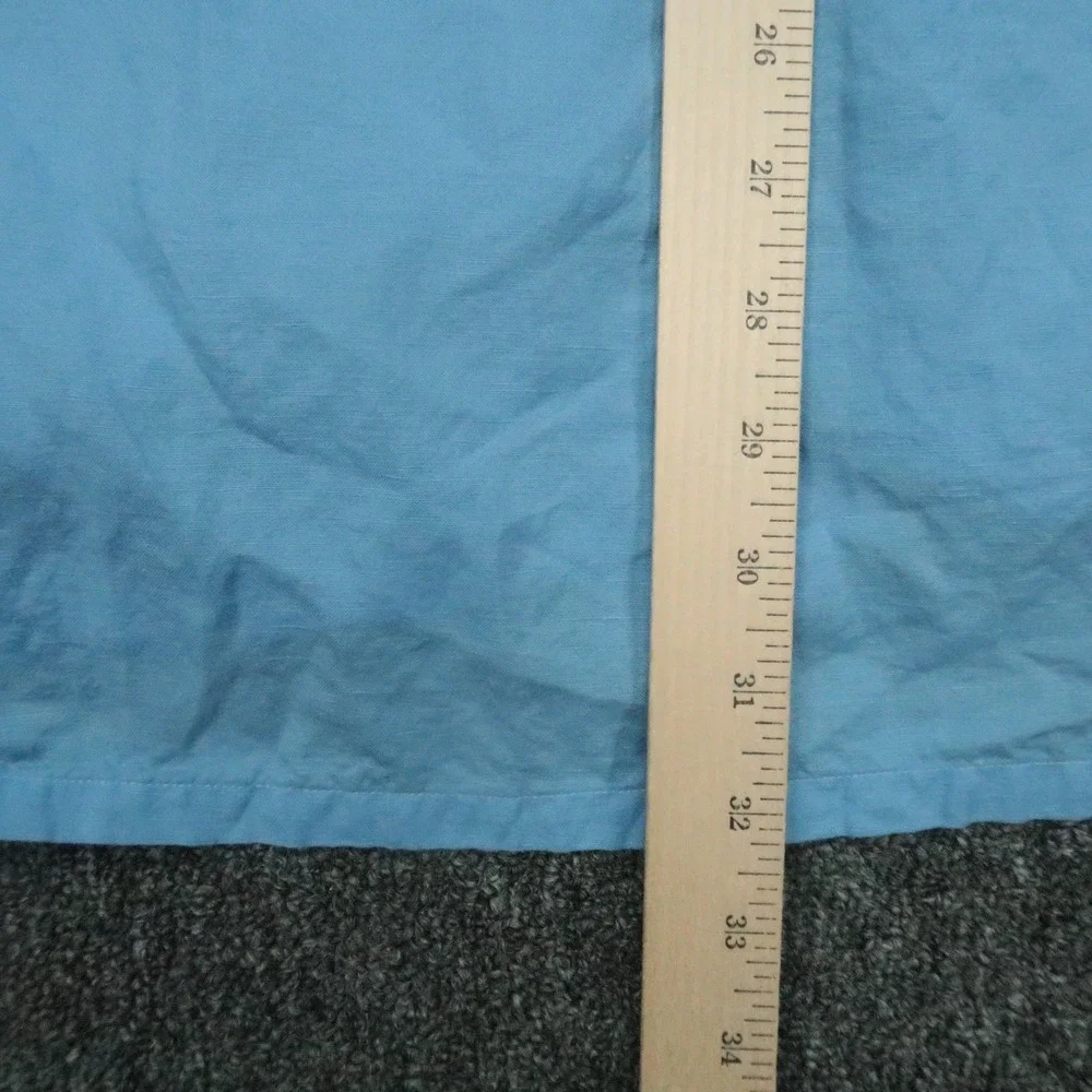 Polo Ralph Lauren Shirt‎ Mens XL Blue Short Sleeve Linen Classic Fit Camp Collar